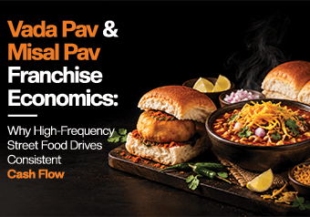 vada pav and misal pav dishes illustrating a blog post about Indian street food franchise economics and consistent cash flow